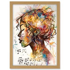 Artery8 Musical Meditation Synesthesia Woman Listening to Music Modern Watercolour Painting Artwork Framed A3 Wall Art Print Artery8 Musical Meditation Synesthesia Woman Listening to Music Modern Watercolour Painting Artwork Framed A3 Wall Art Print