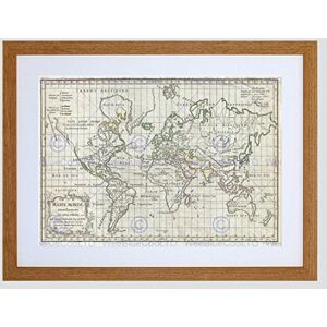 Wee Blue Coo 1784 Vaugondy Map The World On Mercator Projection Vintage Framed Wall Art Print Wee Blue Coo 1784 Vaugondy Map The World On Mercator Projection Vintage Framed Wall Art Print