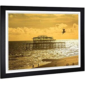 Big Box Art Framed Print of Brighton West Pier Beach Seascape Sunset Design Wall Art Picture Home Decor for Kitchen, Living Room, Bedroom, Hallway, Black, A2 / 24.5x18 Inch / 62x45cm Big Box Art Framed Print of Brighton West Pier Beach Seascape Sunset Design Wall Art Picture Home Decor for Kitchen, Living Room, Bedroom, Hallway, Black, A2 / 24.5x18 Inch / 62x45cm