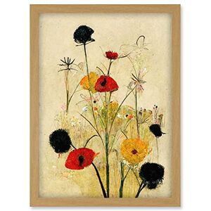 Doppelganger33 LTD Red Poppies And Yellow Marigolds Wild Flowers Artwork Framed Wall Art Print A4 Doppelganger33 LTD Red Poppies And Yellow Marigolds Wild Flowers Artwork Framed Wall Art Print A4