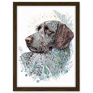 Artery8 German Wirehead Pointer Dog Nature Spirit Animal Modern Multicoloured Illustration Artwork Framed A3 Wall Art Print Artery8 German Wirehead Pointer Dog Nature Spirit Animal Modern Multicoloured Illustration Artwork Framed A3 Wall Art Print