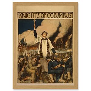 Wee Blue Coo World War Advert WW1 USA Knights Columbus Catholic Society Artwork Framed Wall Art Print A4 Wee Blue Coo World War Advert WW1 USA Knights Columbus Catholic Society Artwork Framed Wall Art Print A4