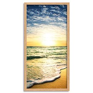 Wee Blue Coo Beautiful Sunset Over Beach Ocean Sky Long Panel Framed Wall Art Print Wee Blue Coo Beautiful Sunset Over Beach Ocean Sky Long Panel Framed Wall Art Print