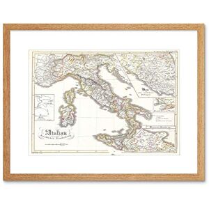 Wee Blue Coo Map Antique Perthes Italy Sardinia Sicily Framed Wall Art Print Wee Blue Coo Map Antique Perthes Italy Sardinia Sicily Framed Wall Art Print