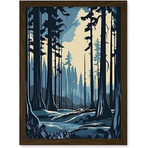 Artery8 Taiga Boreal Forest Winter Landscape Illustration Artwork Framed Wall Art Print A4 Artery8 Taiga Boreal Forest Winter Landscape Illustration Artwork Framed Wall Art Print A4