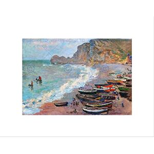 Wee Blue Coo Claude Monet Beach At Etretat Old Master Wall Art Print Wee Blue Coo Claude Monet Beach At Etretat Old Master Wall Art Print