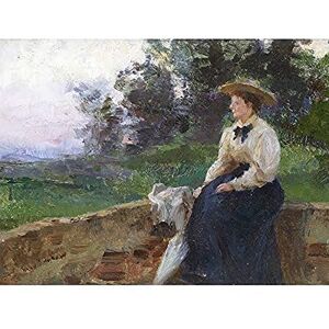 Artery8 Florian In Thought Woman Landscape Painting Unframed Wall Art Print Poster Home Decor Premium Artery8 Florian In Thought Woman Landscape Painting Unframed Wall Art Print Poster Home Decor Premium