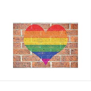Wee Blue Coo Painting Drawing Rainbow Love Heart Brick Wall Romance Wall Art Print Wee Blue Coo Painting Drawing Rainbow Love Heart Brick Wall Romance Wall Art Print