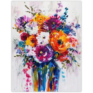 Artery8 Multicoloured Flower Bouquet in Vase Oil Painting Living Room Extra Large XL Wall Art Poster Print Artery8 Multicoloured Flower Bouquet in Vase Oil Painting Living Room Extra Large XL Wall Art Poster Print