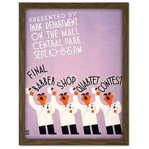 Wee Blue Coo Barber Shop Quartet Central Park New York Artwork Framed Wall Art Print 18X24 Inch Wee Blue Coo Barber Shop Quartet Central Park New York Artwork Framed Wall Art Print 18X24 Inch