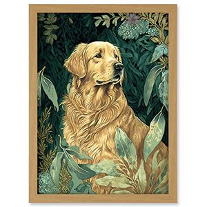 Artery8 Golden Retriever Dog in Nature Modern Watercolour Illustration Artwork Framed A3 Wall Art Print Artery8 Golden Retriever Dog in Nature Modern Watercolour Illustration Artwork Framed A3 Wall Art Print