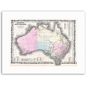 Wee Blue Coo 1861 Johnson And Browning Map Australia 1st Edition Vintage Canvas Art Print Wee Blue Coo 1861 Johnson And Browning Map Australia 1st Edition Vintage Canvas Art Print