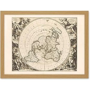 Artery8 Jacques Cassini Flat Earth Map 1713 Sepia Colour Terrestrial Planisphere According to Astronomers New Observations Decorative World Polar Projection Artwork Framed Wall Art Print 18X24 Inch Artery8 Jacques Cassini Flat Earth Map 1713 Sepia Colour Terrestrial Planisphere According to Astronomers New Observations Decorative World Polar Projection Artwork Framed Wall Art Print 18X24 Inch