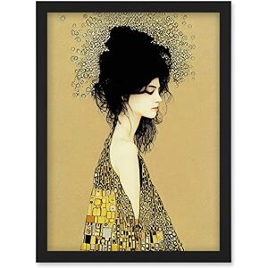 Wee Blue Coo Klimt Style Woman in Multi Coloured Shawl Painting Artwork Framed Wall Art Print A4 Wee Blue Coo Klimt Style Woman in Multi Coloured Shawl Painting Artwork Framed Wall Art Print A4