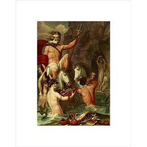 Wee Blue Coo Poseidon Neptune Trident Ocean Mermaids Shells Cave Wall Art Print Wee Blue Coo Poseidon Neptune Trident Ocean Mermaids Shells Cave Wall Art Print