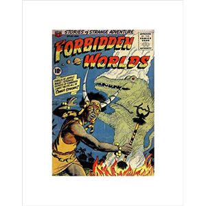 Wee Blue Coo SUPER HERO COVER ACG BOOK FORBIDDEN WORLDS 45 VINTAGE COMIC FRAMED PRINT B12X417 Wee Blue Coo SUPER HERO COVER ACG BOOK FORBIDDEN WORLDS 45 VINTAGE COMIC FRAMED PRINT B12X417