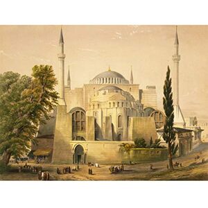 Wee Blue Coo Paintings Landscape Aya Sofya Mosque Istanbul Islam Haghe Canvas Print Wee Blue Coo Paintings Landscape Aya Sofya Mosque Istanbul Islam Haghe Canvas Print