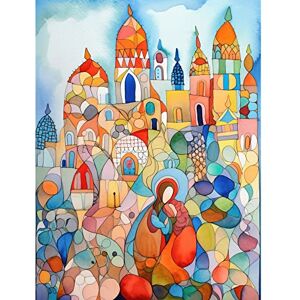 Artery8 Abstract Moroccan Cityscape Folk Art Large Wall Art Poster Print Thick Paper 18X24 Inch Artery8 Abstract Moroccan Cityscape Folk Art Large Wall Art Poster Print Thick Paper 18X24 Inch