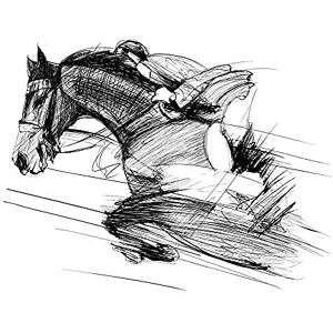 Wee Blue Coo Racing Horse And Jockey Unframed Art Print Poster Wall Decor 12x16 inch Wee Blue Coo Racing Horse And Jockey Unframed Art Print Poster Wall Decor 12x16 inch