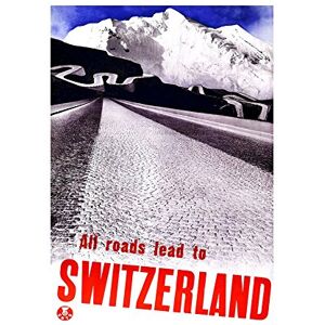 Wee Blue Coo Travel Alpine Road Mountain Snow Switzerland Advertising Wall Art Print Wee Blue Coo Travel Alpine Road Mountain Snow Switzerland Advertising Wall Art Print