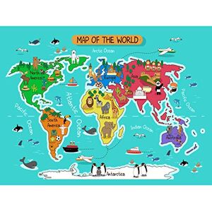 Fine Art Prints World Map With Landmarks And Animals Large Wall Art Print Canvas Premium Poster Fine Art Prints World Map With Landmarks And Animals Large Wall Art Print Canvas Premium Poster