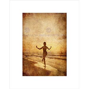 Wee Blue Coo PAINTING DRAWING YOGA GIRL SEPIA BEACH GRUNGE BLACK FRAMED ART PRINT B12X13281 Wee Blue Coo PAINTING DRAWING YOGA GIRL SEPIA BEACH GRUNGE BLACK FRAMED ART PRINT B12X13281