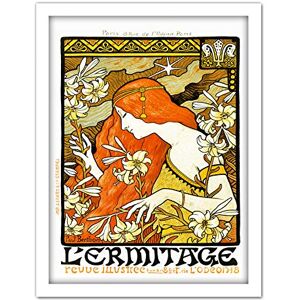 Wee Blue Coo Berthon L'Ermitage Paris Art Nouveau Artwork Framed Wall Art Print 18X24 Inch Wee Blue Coo Berthon L'Ermitage Paris Art Nouveau Artwork Framed Wall Art Print 18X24 Inch