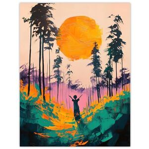 Artery8 Sunrise Joy Abstract Forest Landscape Painting Living Room Extra Large XL Wall Art Poster Print Artery8 Sunrise Joy Abstract Forest Landscape Painting Living Room Extra Large XL Wall Art Poster Print