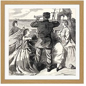 Artery8 Homer Approach British Pirate Ship Alabama Drawing Square Wooden Framed Wall Art Print Picture 16X16 Inch Artery8 Homer Approach British Pirate Ship Alabama Drawing Square Wooden Framed Wall Art Print Picture 16X16 Inch