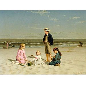 Artery8 Carr Children Playing On The Beach 1879 Painting Art Print Canvas Premium Wall Decor Poster Mural Artery8 Carr Children Playing On The Beach 1879 Painting Art Print Canvas Premium Wall Decor Poster Mural