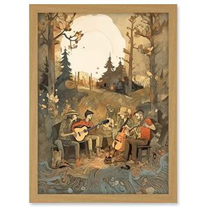 Artery8 Countryside Folk Band Musicians Playing Music in the Forest at Sunset Modern Watercolour Painting Artwork Framed A3 Wall Art Print Artery8 Countryside Folk Band Musicians Playing Music in the Forest at Sunset Modern Watercolour Painting Artwork Framed A3 Wall Art Print