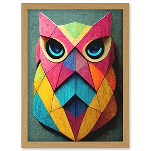 Doppelganger33 LTD Geometric Rainbow Owl Picture Abstract Multi Coloured Artwork Framed Wall Art Print A4 Doppelganger33 LTD Geometric Rainbow Owl Picture Abstract Multi Coloured Artwork Framed Wall Art Print A4