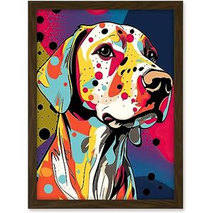 Artery8 Labrador Retriever Dog Linocut Colourful Pattern Polka Dot Portrait Modern Artwork Framed A3 Wall Art Print Artery8 Labrador Retriever Dog Linocut Colourful Pattern Polka Dot Portrait Modern Artwork Framed A3 Wall Art Print