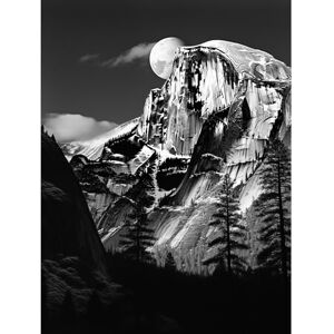 Artery8 Moonrise Behind Half Dome High Contrast Black White Photograph Yosemite National Park Full Moon and Mountain Forest Landscape Extra Large XL Wall Art Poster Print Artery8 Moonrise Behind Half Dome High Contrast Black White Photograph Yosemite National Park Full Moon and Mountain Forest Landscape Extra Large XL Wall Art Poster Print