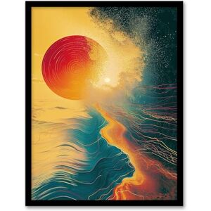 Artery8 Sunset Waves Surreal Seascape Abstract Painting Living Room Bathroom Artwork Framed Wall Art Print A4 Artery8 Sunset Waves Surreal Seascape Abstract Painting Living Room Bathroom Artwork Framed Wall Art Print A4