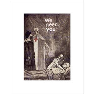 Wee Blue Coo War First World Enlist Recruit Nurse Vintage Advert Wall Art Print Wee Blue Coo War First World Enlist Recruit Nurse Vintage Advert Wall Art Print