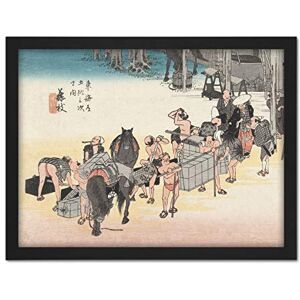 Artery8 Hiroshige Exchange Porters And Horses In Fujieda Artwork Framed Wall Art Print 18X24 Inch Artery8 Hiroshige Exchange Porters And Horses In Fujieda Artwork Framed Wall Art Print 18X24 Inch