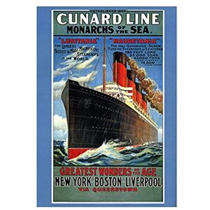 Wee Blue Coo Travel Lusitania Mauretania Cruise Liner Ship Boat Funnel Wall Art Print Wee Blue Coo Travel Lusitania Mauretania Cruise Liner Ship Boat Funnel Wall Art Print