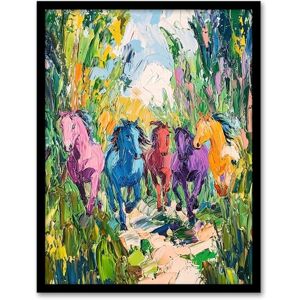 Artery8 Colourful Horses Running Through Forest Abstract Living Room Artwork Framed Wall Art Print A4 Artery8 Colourful Horses Running Through Forest Abstract Living Room Artwork Framed Wall Art Print A4