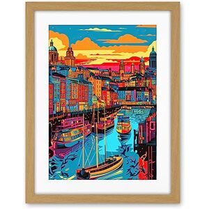 Artery8 Vibrant Liverpool City Waterfront Sunset Cityscape Artwork Framed Wall Art Print 18X24 Inch Artery8 Vibrant Liverpool City Waterfront Sunset Cityscape Artwork Framed Wall Art Print 18X24 Inch