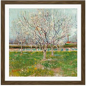 Fine Art Prints Vincent Van Gogh Orchard In Blossom Plum Trees Square Wooden Framed Wall Art Print Picture 16X16 Inch Fine Art Prints Vincent Van Gogh Orchard In Blossom Plum Trees Square Wooden Framed Wall Art Print Picture 16X16 Inch