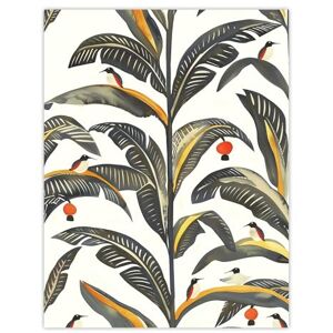 Artery8 - Palm Leaves Birds Tropical Pattern - XL - Wall Art Artery8 - Palm Leaves Birds Tropical Pattern - XL - Wall Art