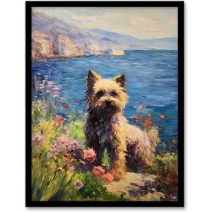 Artery8 Norwich Terrier On Coastal Cliff Claude Monet Style Dog Oil Painting Artwork Framed Wall Art Print A4 Artery8 Norwich Terrier On Coastal Cliff Claude Monet Style Dog Oil Painting Artwork Framed Wall Art Print A4