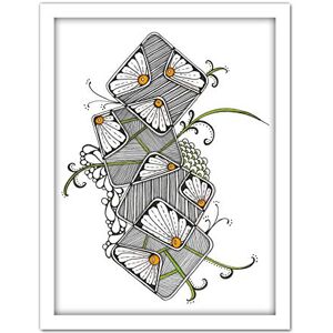 Artery8 Abstract Daisy Doodle Cubes Painting Artwork Framed Wall Art Print 18X24 Inch Artery8 Abstract Daisy Doodle Cubes Painting Artwork Framed Wall Art Print 18X24 Inch