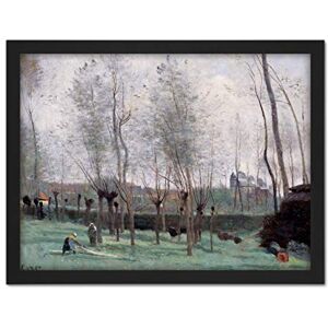 Artery8 Corot Washerwomen In A Willow Grove Painting Artwork Framed Wall Art Print 18X24 Inch Artery8 Corot Washerwomen In A Willow Grove Painting Artwork Framed Wall Art Print 18X24 Inch