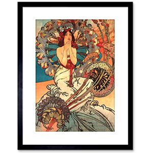 Wee Blue Coo Mucha Nouveau Woman Spring Flora Picture Photo Framed Wall Art Print Wee Blue Coo Mucha Nouveau Woman Spring Flora Picture Photo Framed Wall Art Print