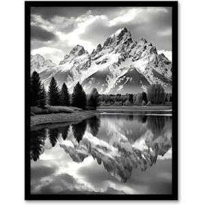 Artery8 Grand Teton Reflected in Snake River Black and White Artwork Framed Wall Art Print 18X24 Inch Artery8 Grand Teton Reflected in Snake River Black and White Artwork Framed Wall Art Print 18X24 Inch