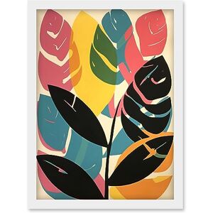 Artery8 Henri Matisse Style Leaves Linocut Pink Yellow Blue Botanical Bright Boho Leaf Artwork Framed Wall Art Print A4 Artery8 Henri Matisse Style Leaves Linocut Pink Yellow Blue Botanical Bright Boho Leaf Artwork Framed Wall Art Print A4