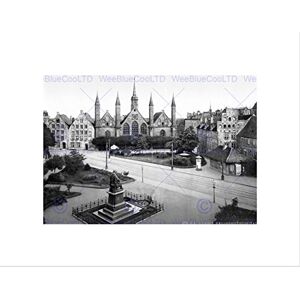Wee Blue Coo LUBECK HEILIGGEIST HOSPITAL 1900 VINTAGE OLD BW BLACK FRAMED ART PRINT B12X319 Wee Blue Coo LUBECK HEILIGGEIST HOSPITAL 1900 VINTAGE OLD BW BLACK FRAMED ART PRINT B12X319