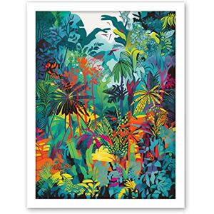 Artery8 Rainforest Landscape Vibrant Multicoloured Nature Artwork Framed Wall Art Print 18X24 Inch Artery8 Rainforest Landscape Vibrant Multicoloured Nature Artwork Framed Wall Art Print 18X24 Inch